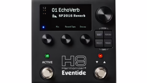 Eventide H9 Harmonizer Gen 2 vue de dessus avec écran OLED 2,5 pouces et trois Quick Knobs