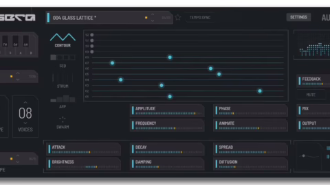Interface du plugin résonateur Audio Damage Tessera