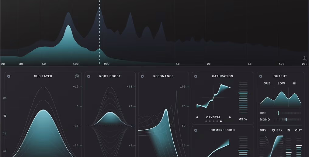 Interface du plugin Baby Audio SubCulture, enhancer de basses à suivi de hauteur