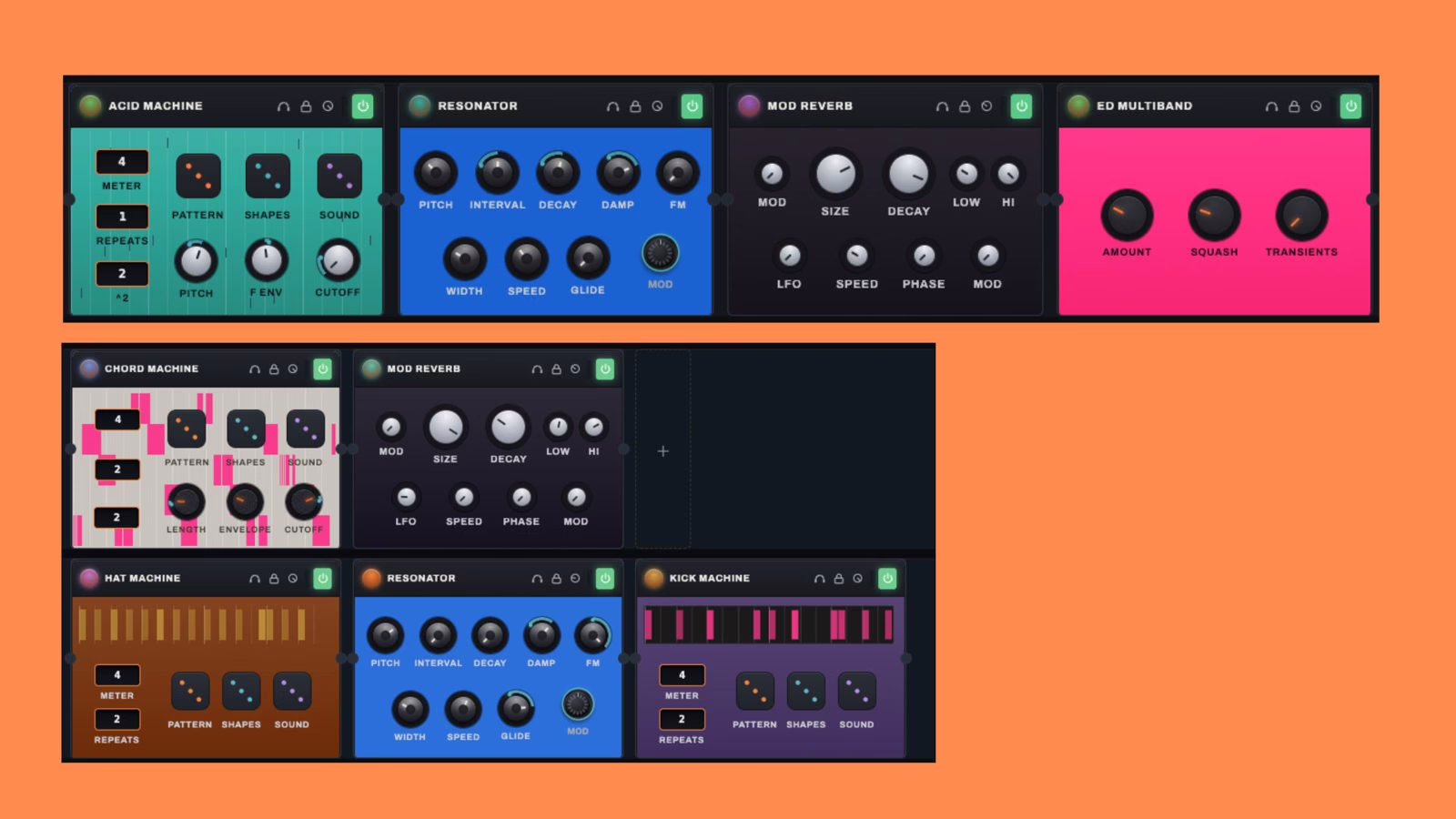 Modules d’instruments et d’effets de Karst, système modulaire pour le navigateur