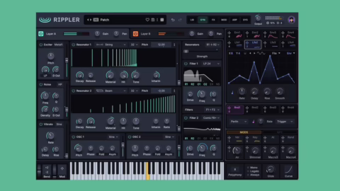reFX Rippler, synthétiseur à modélisation physique — interface principale