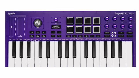 Synido TempoKEY K32 Play, clavier-controleur MIDI 32 touches violet vu de dessus