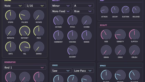 Interface de l’instrument génératif Tweakbench Tendril