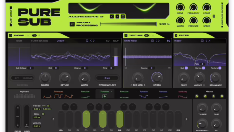 Interface principale du synthétiseur de basses Arturia Pure SUB