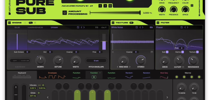 Interface principale du synthétiseur de basses Arturia Pure SUB