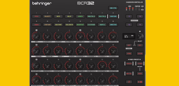 Behringer BCR32, contrôleur MIDI à 32 encodeurs et séquenceur Zaquencer
