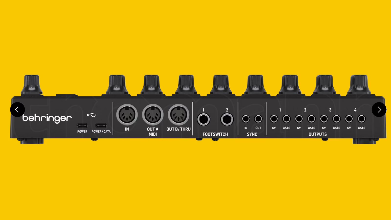 Vue de dessus du Behringer BCR32 et de ses boutons assignables