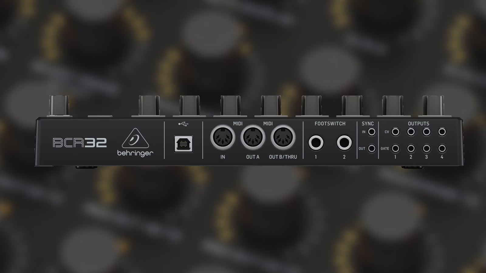 Connectique arrière du Behringer BCR32 avec sorties CV/Gate