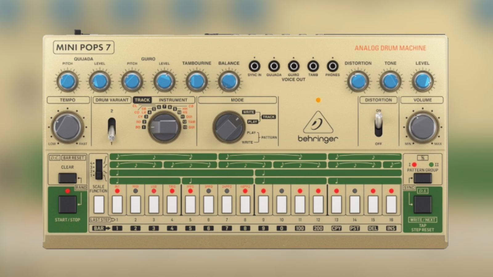Behringer Mini Pops 7, clone de la boîte à rythmes analogique Korg Mini Pops 7