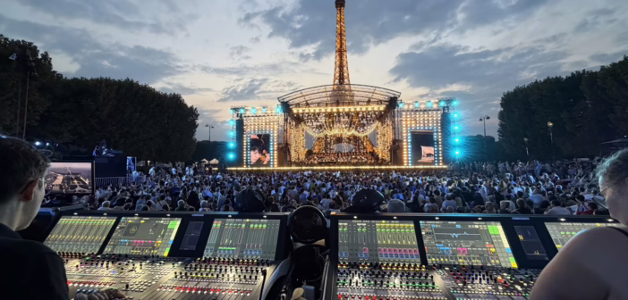 Position de façade équipée de consoles Lawo mc²56 au Concert de Paris 2026