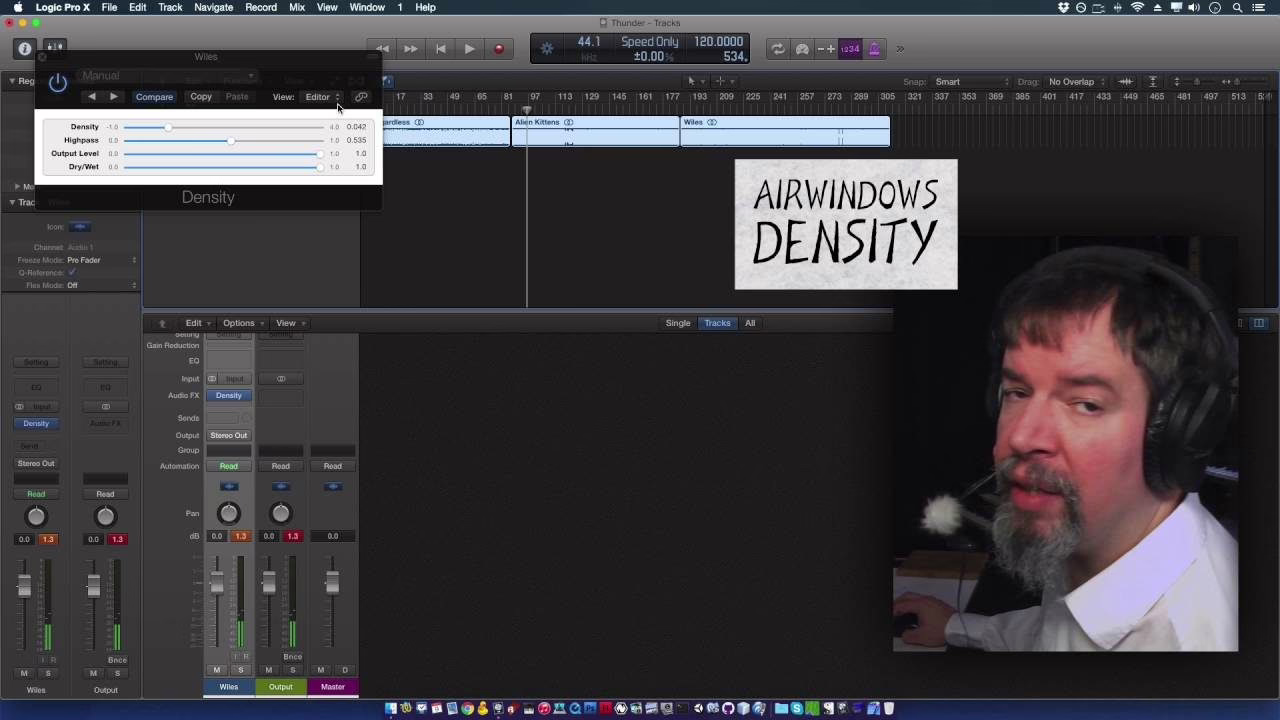 Le plugin gratuit Airwindows Density, saturation a fonction sinus