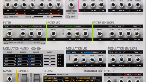Interface du synthetiseur virtuel discoDSP Corona 7 en version 7