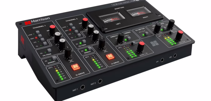 Interface audio Harrison Audio Flex-10 vue de face facon tranche de console