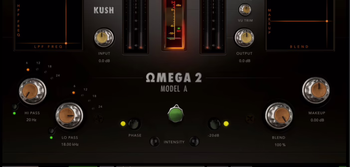 Interface du plug-in Kush Audio Omega 2 Model A, saturateur harmonique