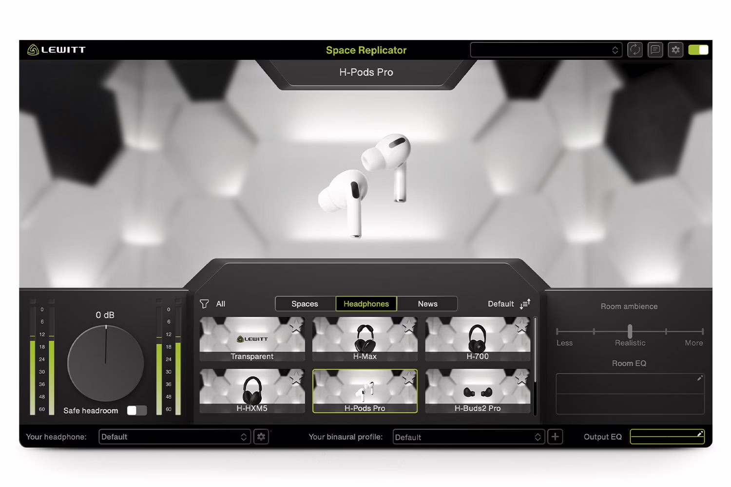 Space Replicator applies compensation to headphones and in-ear monitors