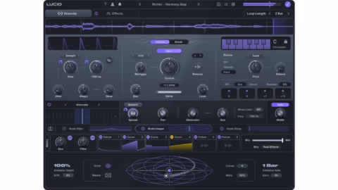 Interface du plugin granulaire Minimal Audio Lucid