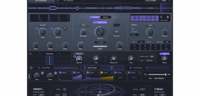 Interface du plugin granulaire Minimal Audio Lucid
