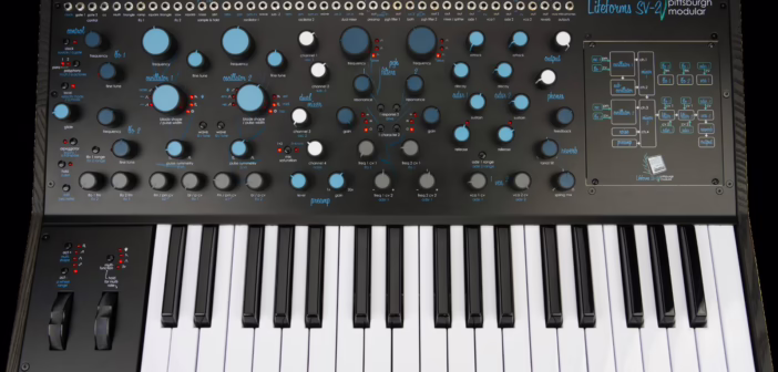 Face avant du synthetiseur semi-modulaire analogique Pittsburgh Modular Lifeforms SV-2