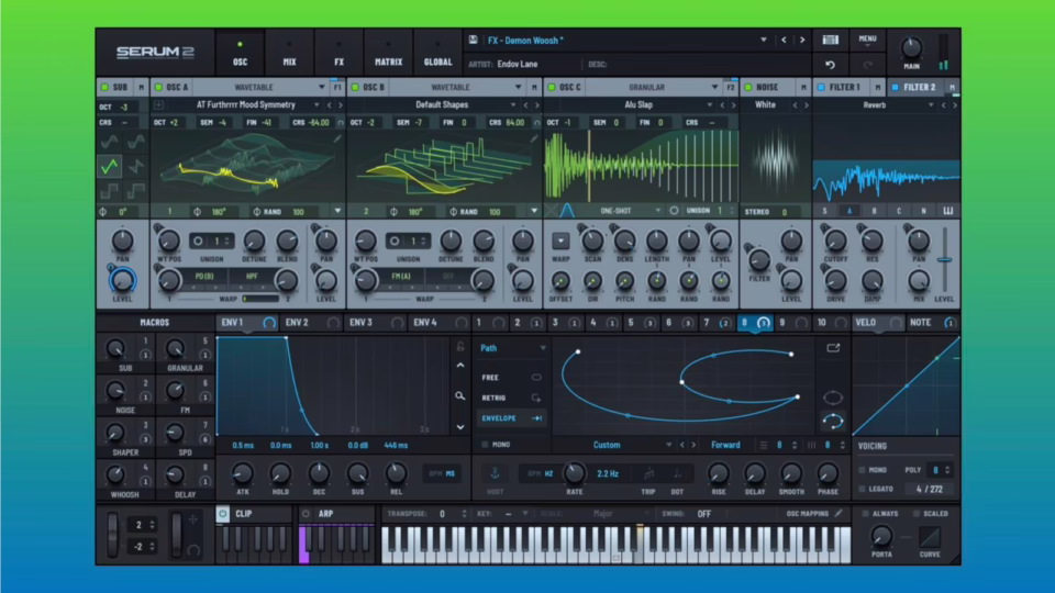 Interface principale de Xfer Records Serum 2