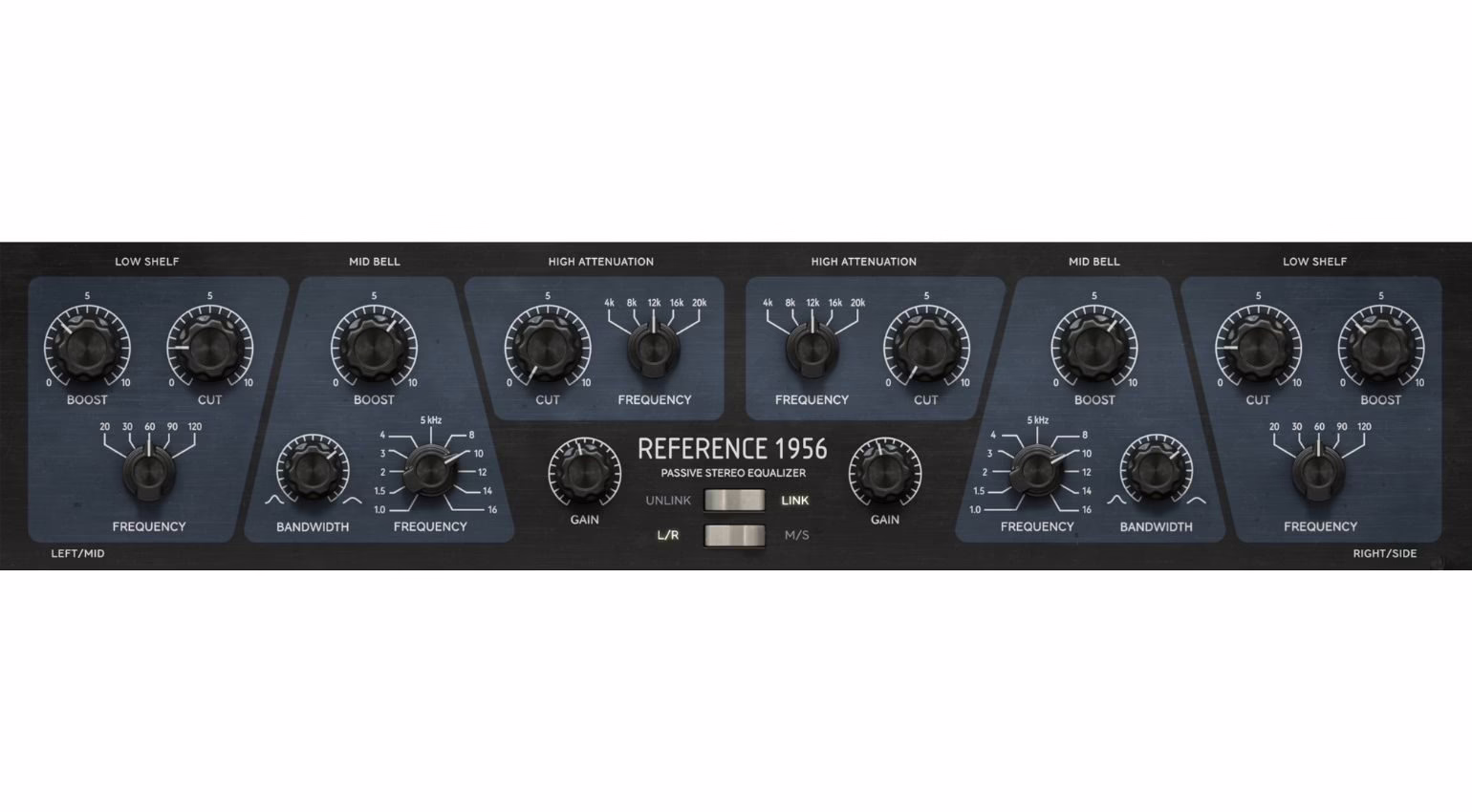 Softube Reference 1956 Equalizer with mid/side functionality and a Headroom control