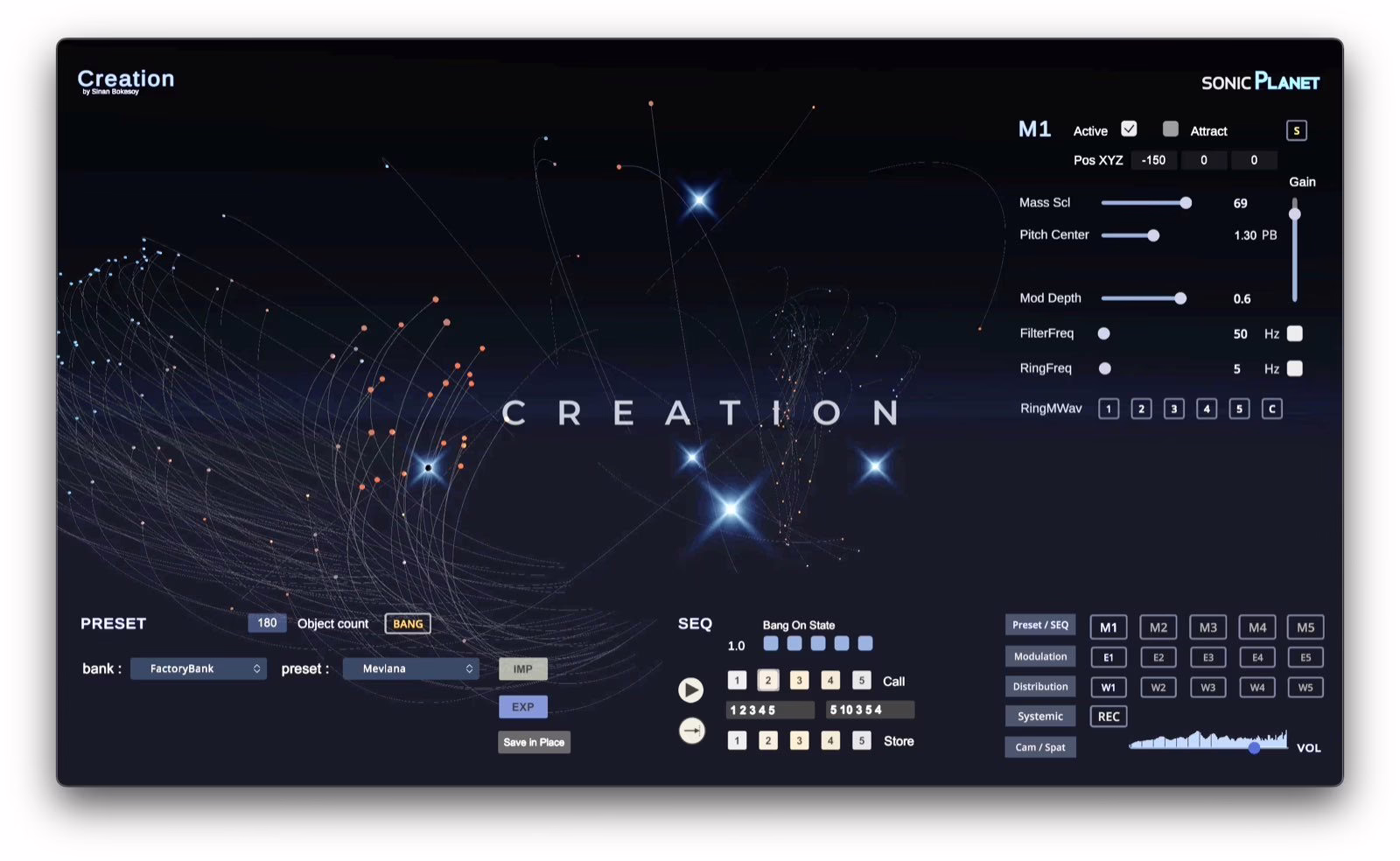 Trajectoires de mouvement des objets dans Creation v2