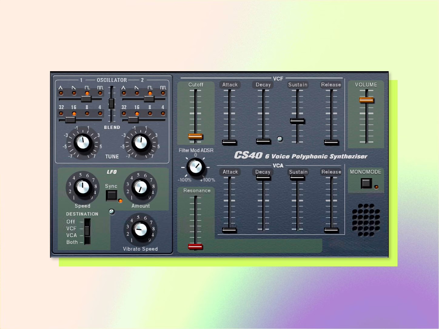 Interface of one of the virtual instruments in the Steinberg Classics collection