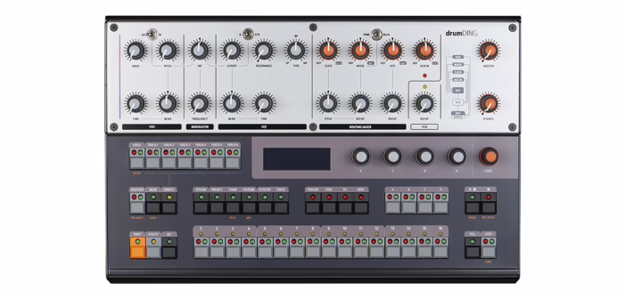 Interface et commandes de la Vermona drumDING avec ecran haute resolution