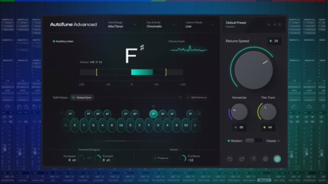 L’interface du plugin Antares Auto-Tune Advanced avec le moteur de vibrato DVA
