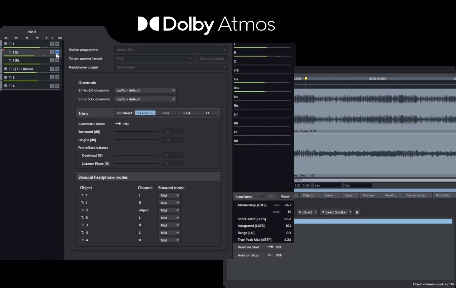 Production immersive en Dolby Atmos natif dans Samplitude Suite 2026