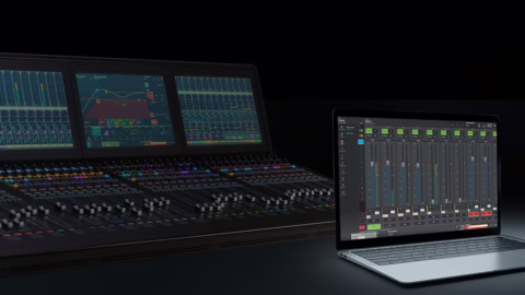 Surface de contrôle Calrec Argo M pilotant le moteur virtualisé ImPulseV