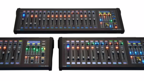 La gamme de consoles broadcast compactes Calrec Type RT, en versions 6, 12 et 18 faders motorisés