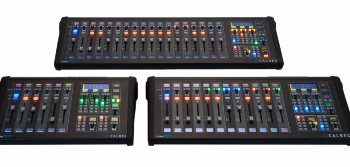 La gamme de consoles broadcast compactes Calrec Type RT, en versions 6, 12 et 18 faders motorisés