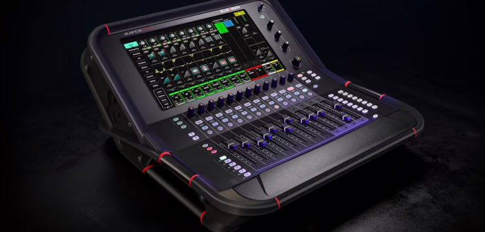 Une console de mixage numérique de scène, là où l'on gagne du gain avant le larsen à l'égaliseur