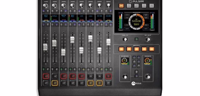 Une console de diffusion radio, surface de mise à l'antenne pilotée par le système de playout
