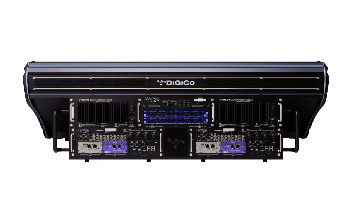 The rear I/O of the DiGiCo Quantum638: Dante, Optocore, MADI and AES/EBU