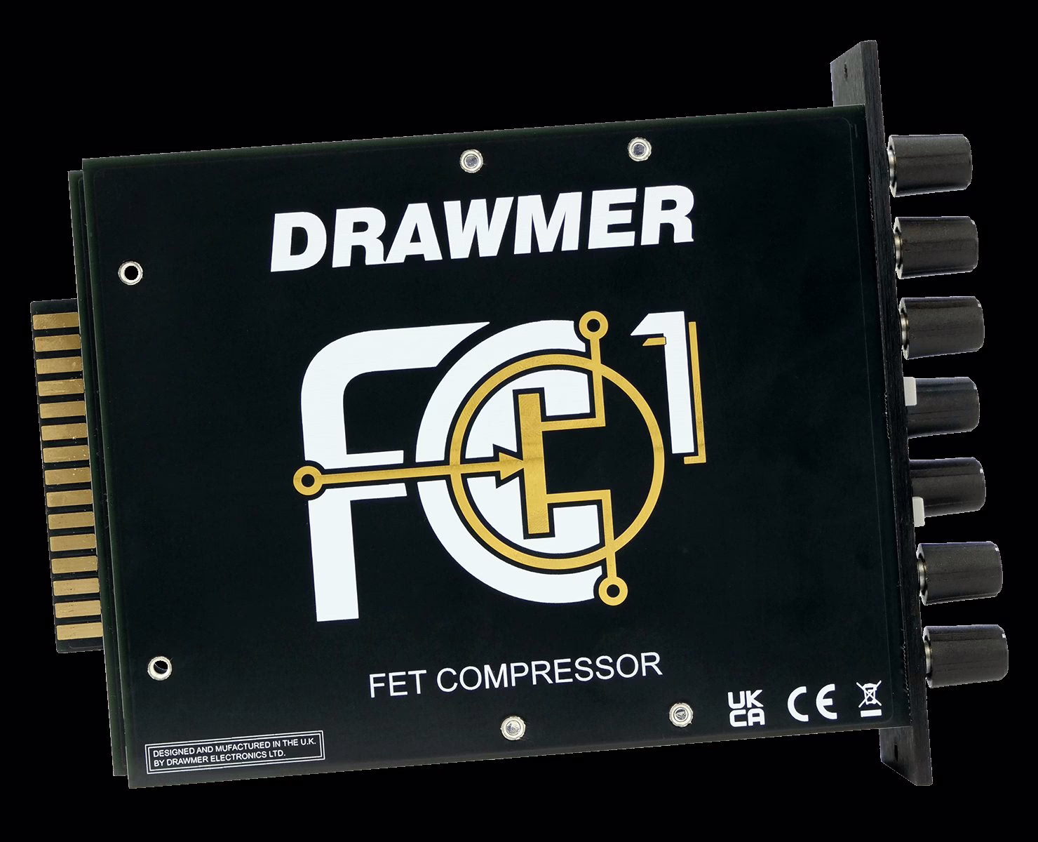 Front panel of the Drawmer FC1 500 series FET compressor