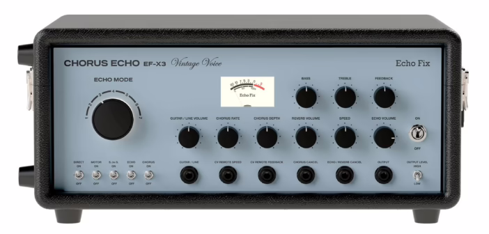 L'Echo Fix EF-X3 Vintage Voice, écho à bande analogique en façade bleue