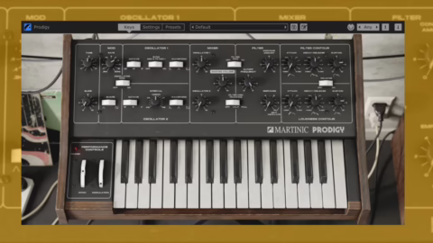 Le panneau vintage du Martinic Prodigy reproduit la façade du monosynthe Moog