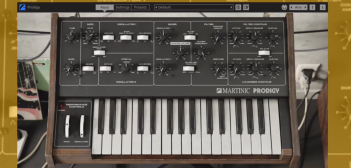 Le panneau vintage du Martinic Prodigy reproduit la façade du monosynthe Moog