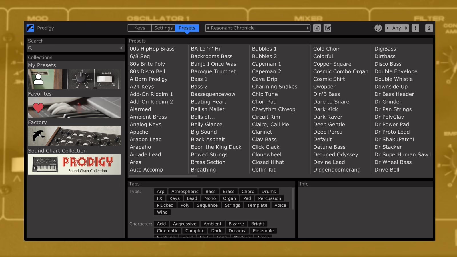 Martinic Prodigy in up to eight-voice polyphony, with unison and detune