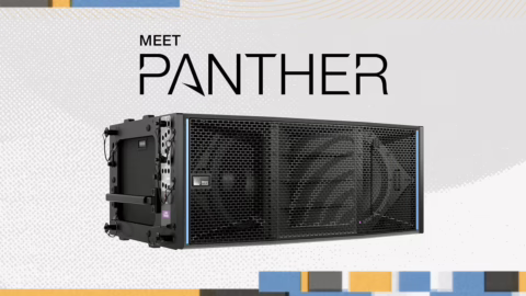 Des line arrays Meyer Sound PANTHER accrochés en diffusion de concert