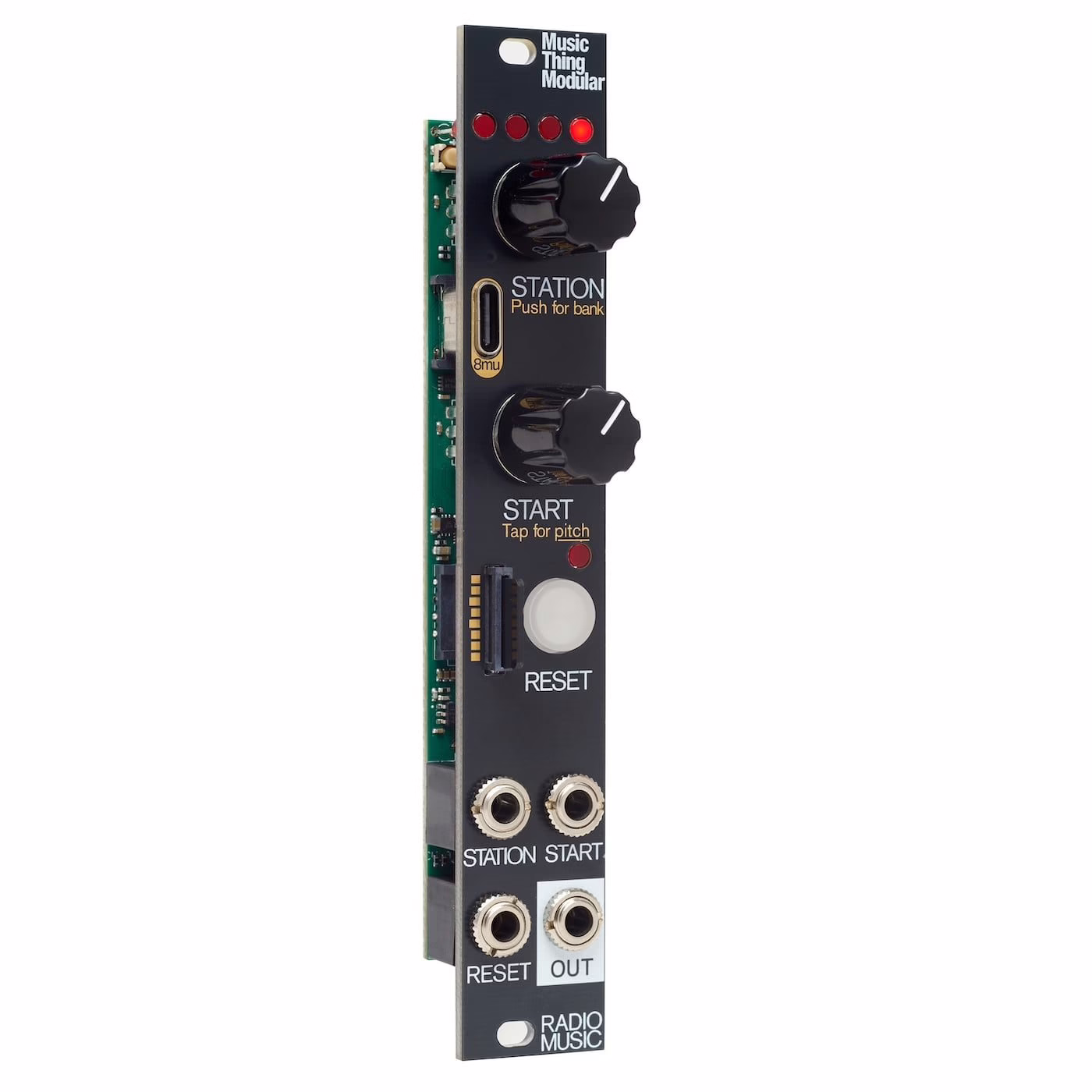 Vue de trois quarts du Radio Music Mk2 et de ses commandes