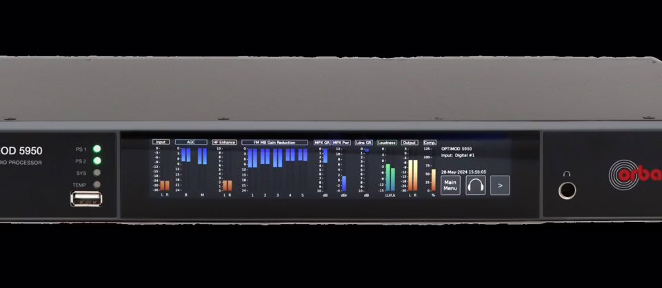 L'Orban OPTIMOD 5950, processeur de diffusion FM et DAB+/HD qui recoit la mise a jour MXneo