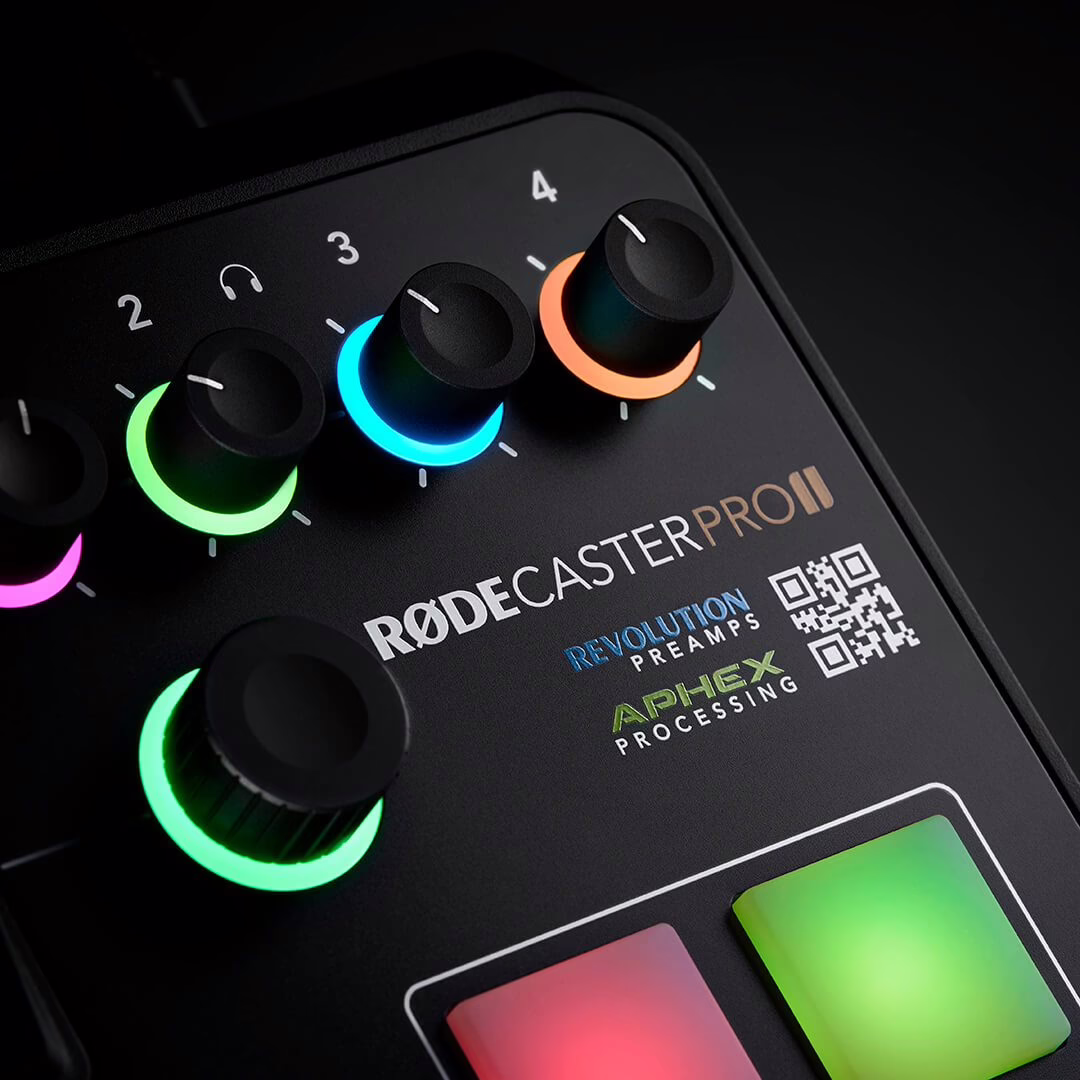 The RODECaster Pro II, a podcast production console with mix-minus and multitrack recording