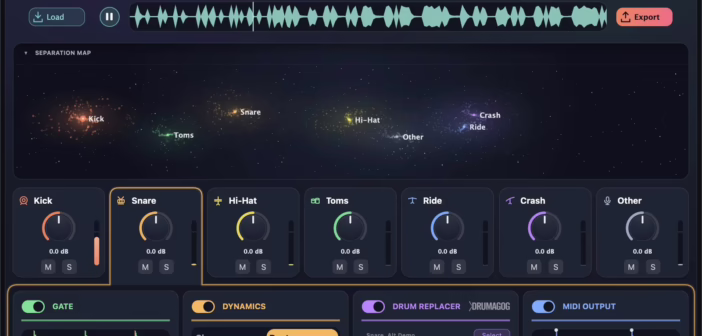 Interface complète de WaveMachine Labs ReStem 2 avec les sept tranches de batterie séparées