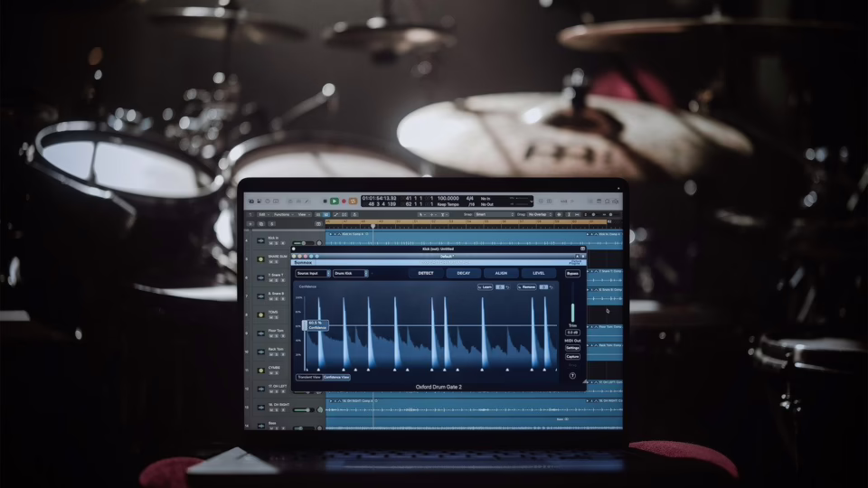 Sonnox Oxford Drum Gate 2 en action sur une prise de batterie multi-micros
