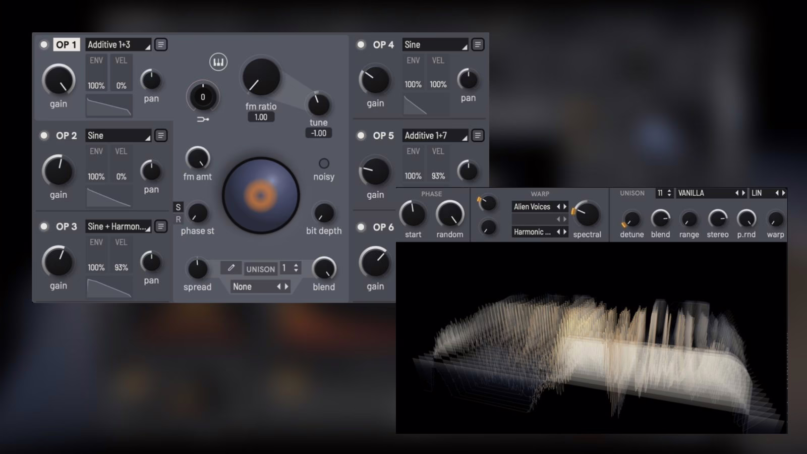 The synthesis engines of Spitfire Audio Phoenix