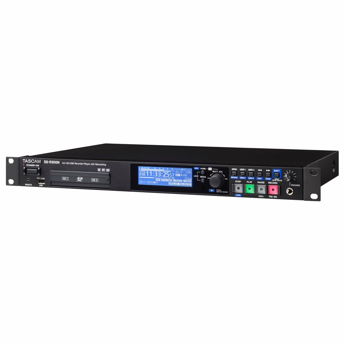 TASCAM SS-R300N, vue de c&ocirc;t&eacute;