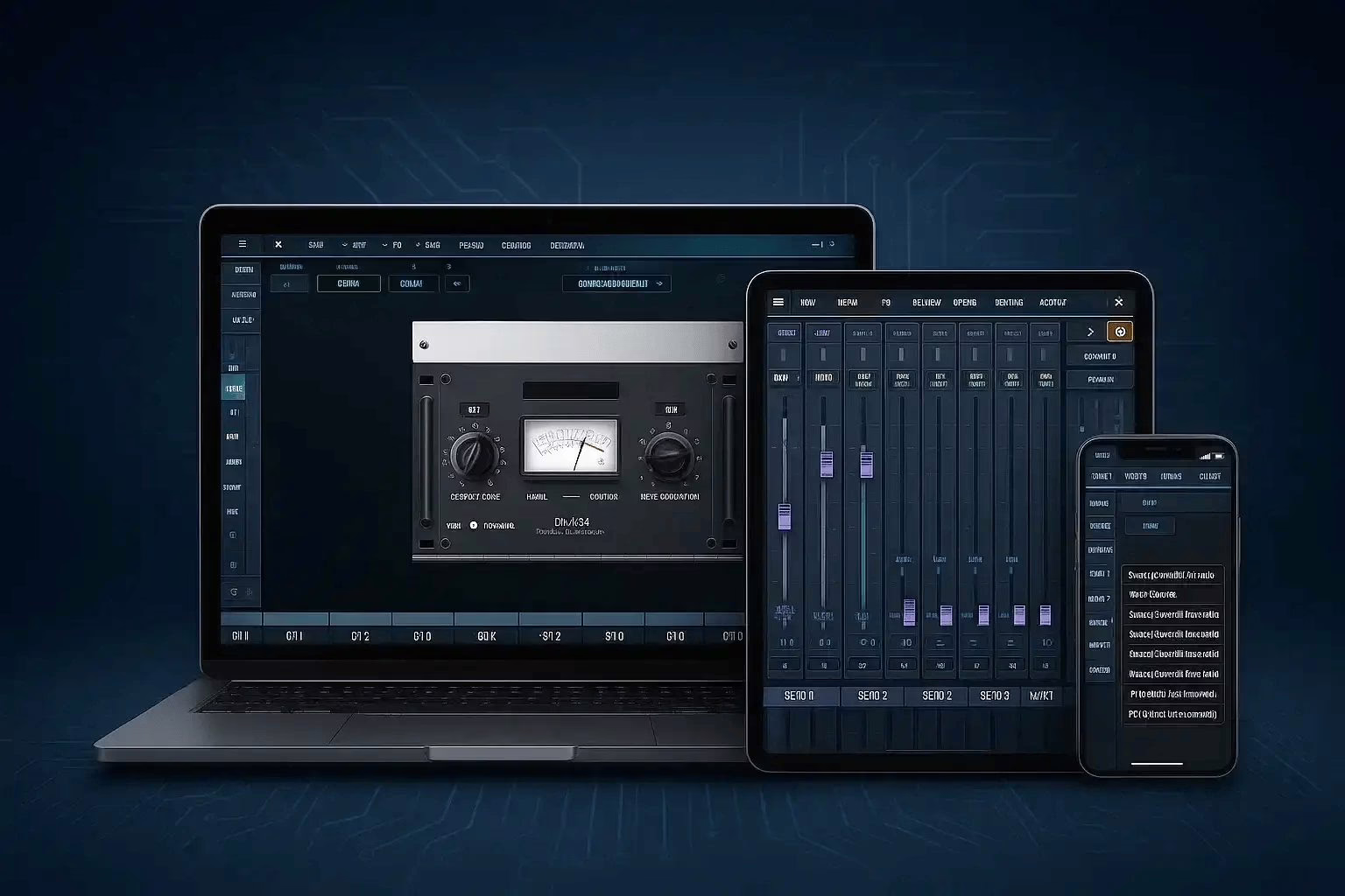 The same mix controlled at once from several stations and third-party surfaces