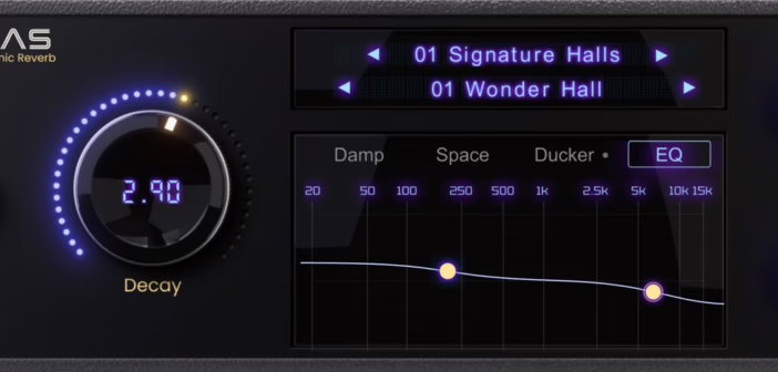 Interface du plugin de réverbération Waves Atlas Reverb